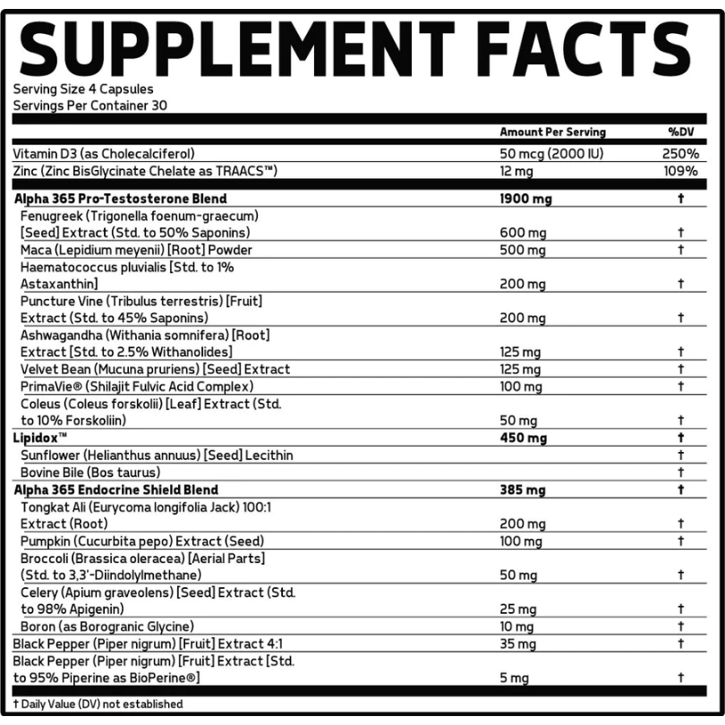 Glaxon, ALPHA 365 - TESTOSTERON-BOOSTER & MÄNNLICHE VERSTÄRKUNG