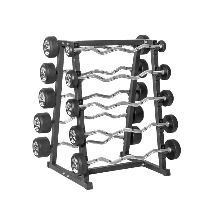 Glocken aus Stahl, Bells Of Steel Fixed Barbell Set mit Ablage