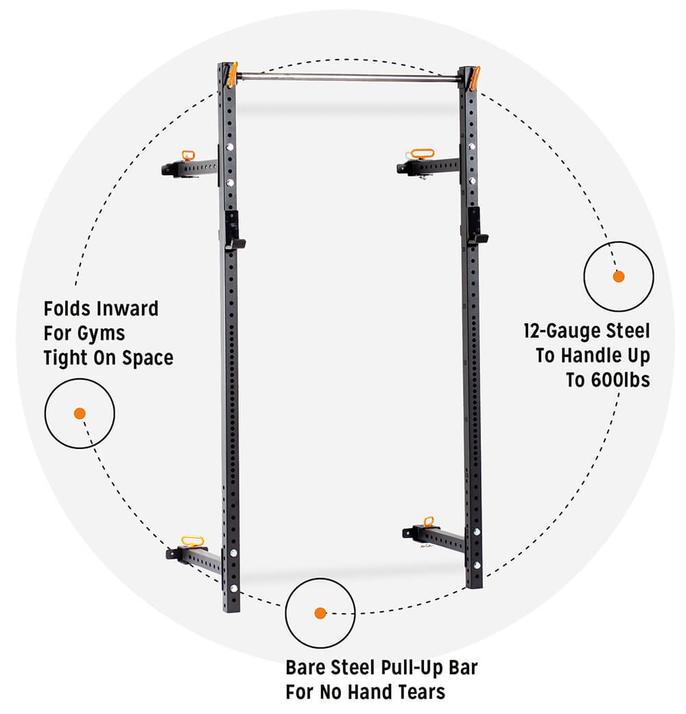 Glocken aus Stahl, Faltbare Wandhalterung Power Rack - schmal