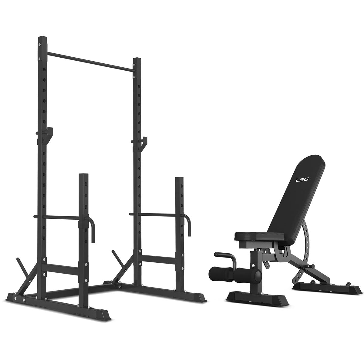 LSG Fitness, GBH-290 Power Rack + GBN-006 14-stufige FID-Trainingsbank