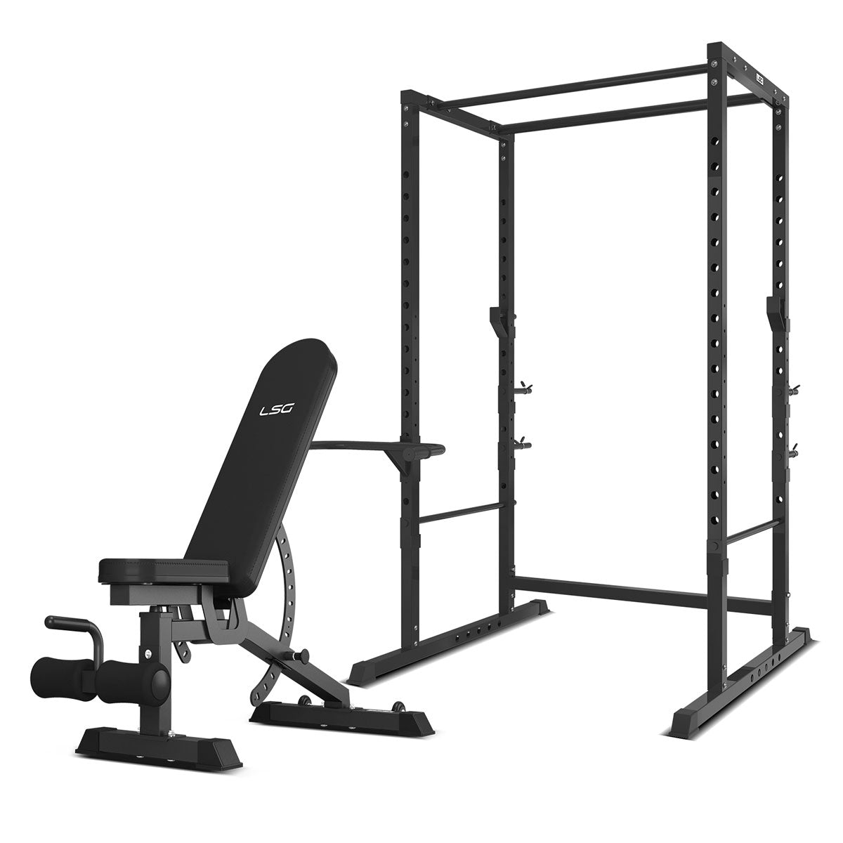 LSG Fitness, GBH-300 Power Rack + GBN-006 14-stufige FID-Trainingsbank