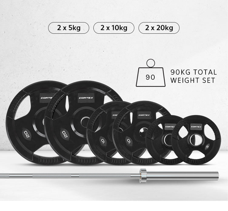 90kg Olympic Bar Weight Set