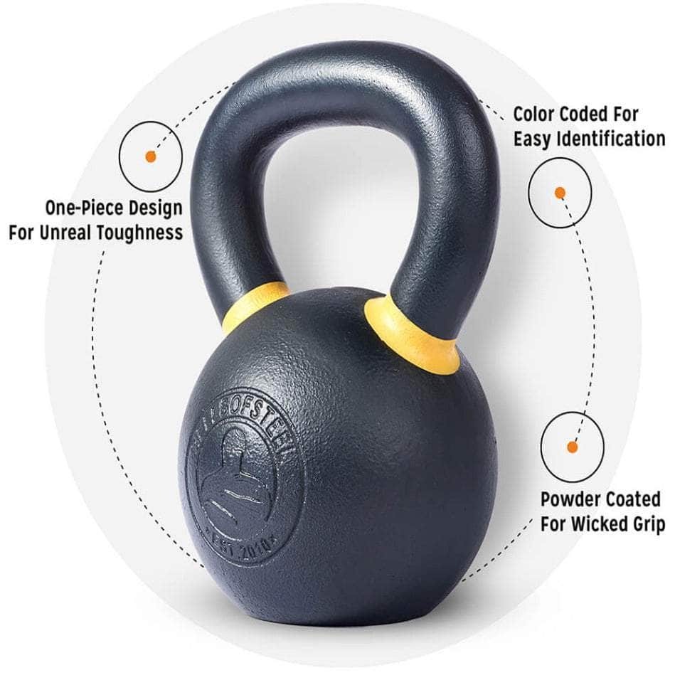 Glocken aus Stahl, Glocken aus Stahl Kettlebell - Pulverbeschichtet - 4kg-40kg