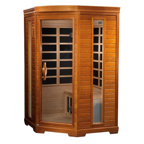 Goldene Designs, Golden Design Dynamic Heming Elite 2-Personen-Ecke Ultra Low EMF Sauna- Modell: DYN-6225-02 Elite