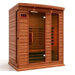 Goldene Designs, Golden Design Maxxus 3-Personen-FAR-Infrarotsauna für nahezu null EMF - Kanadischer Schierling - MX-M306-01-FS-CED