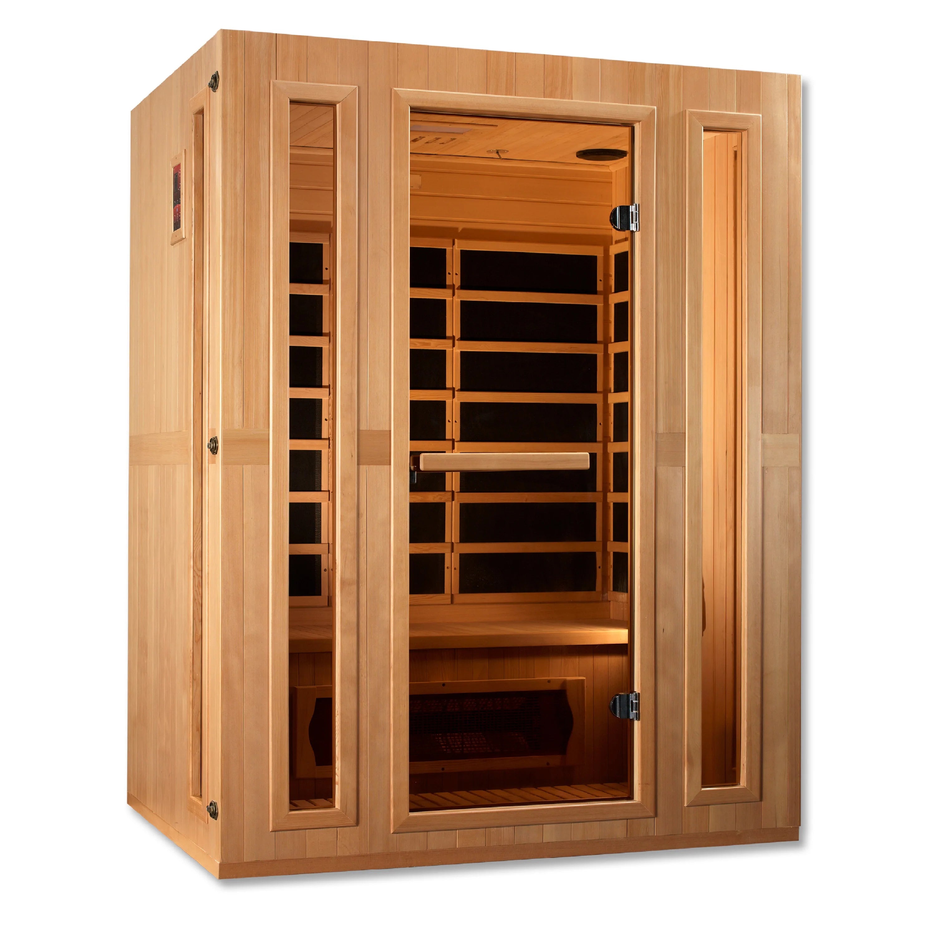 Goldene Designs, Golden Designs Maxxus Trinity Dual Tech 3 Personen Low EMF FAR Infrarot-Sauna Canadian Hemlock-MX-LS3-01