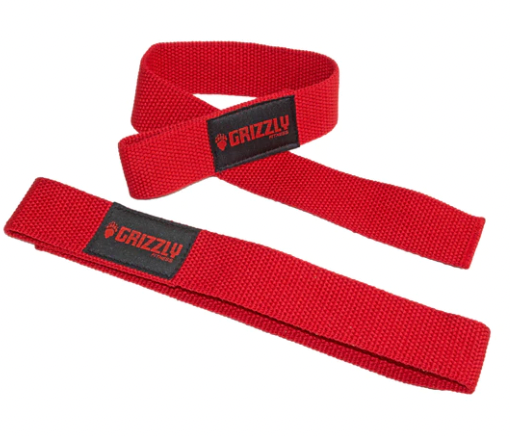 Grizzly Fitness, Grizzly Fitness Gewichthebe-Armbänder aus Baumwolle und Nylon ROT