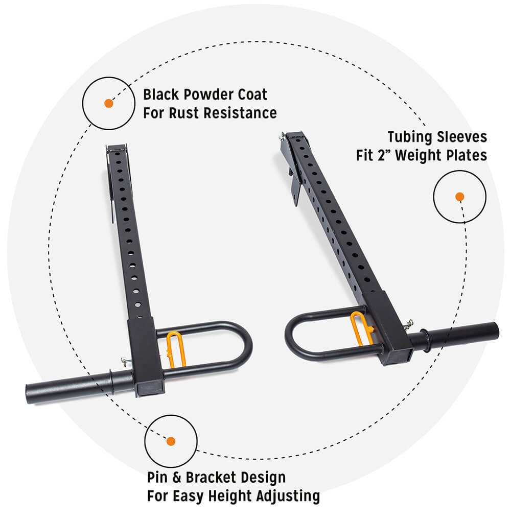 Glocken aus Stahl, Hebelarme - einstellbar - Paar - Power Rack-Befestigung