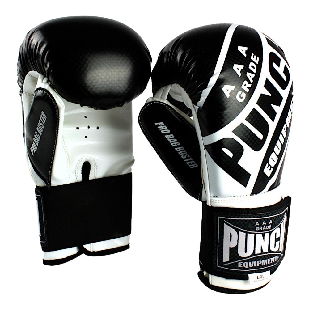 PUNCH-Ausrüstung, PUNCH Equipment Pro Bag Busters® Kommerzielle Boxhandschuhe - Schwarz / Weiß