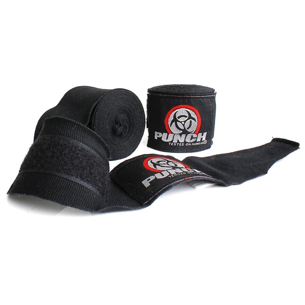 PUNCH-Ausrüstung, PUNCH Equipment Urban Stretch Boxing Hand Wraps - 4 Meter - Schwarz