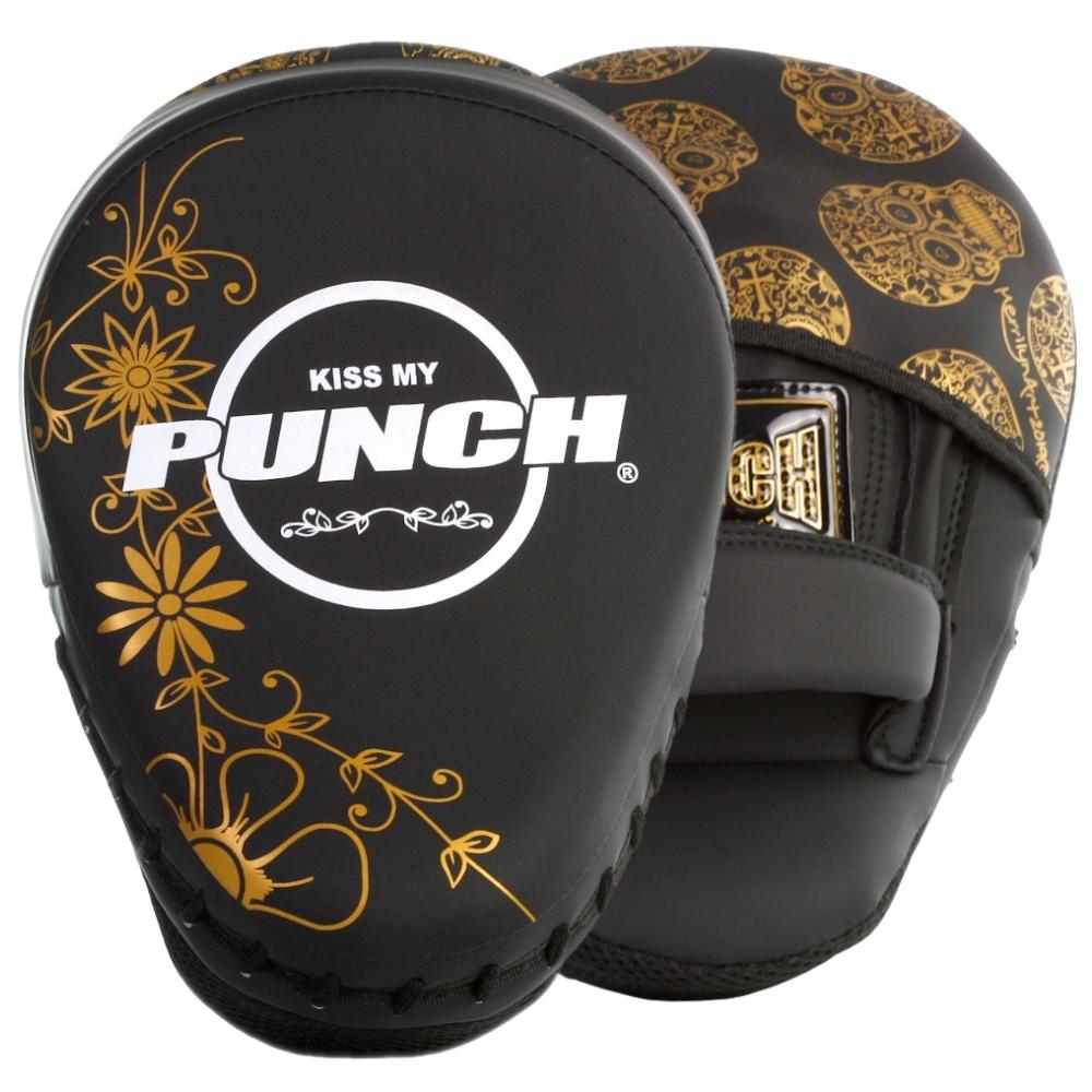 PUNCH-Ausrüstung, PUNCH Equipment Womens Boxing Focus Pads - Skull Art - Schwarz