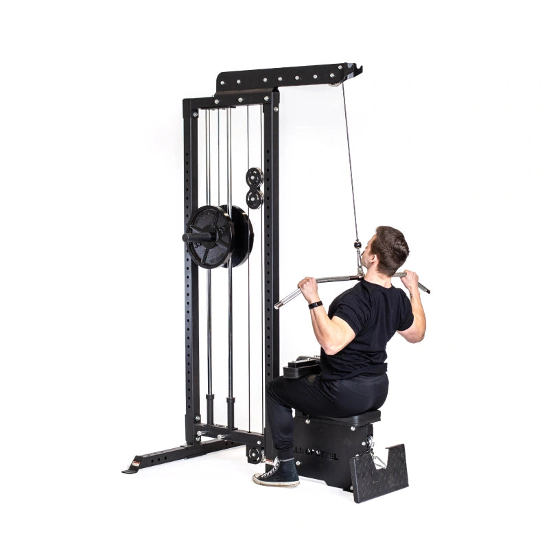 Glocken aus Stahl, Plate Loaded Lat Pulldown Low Row Maschine BoS