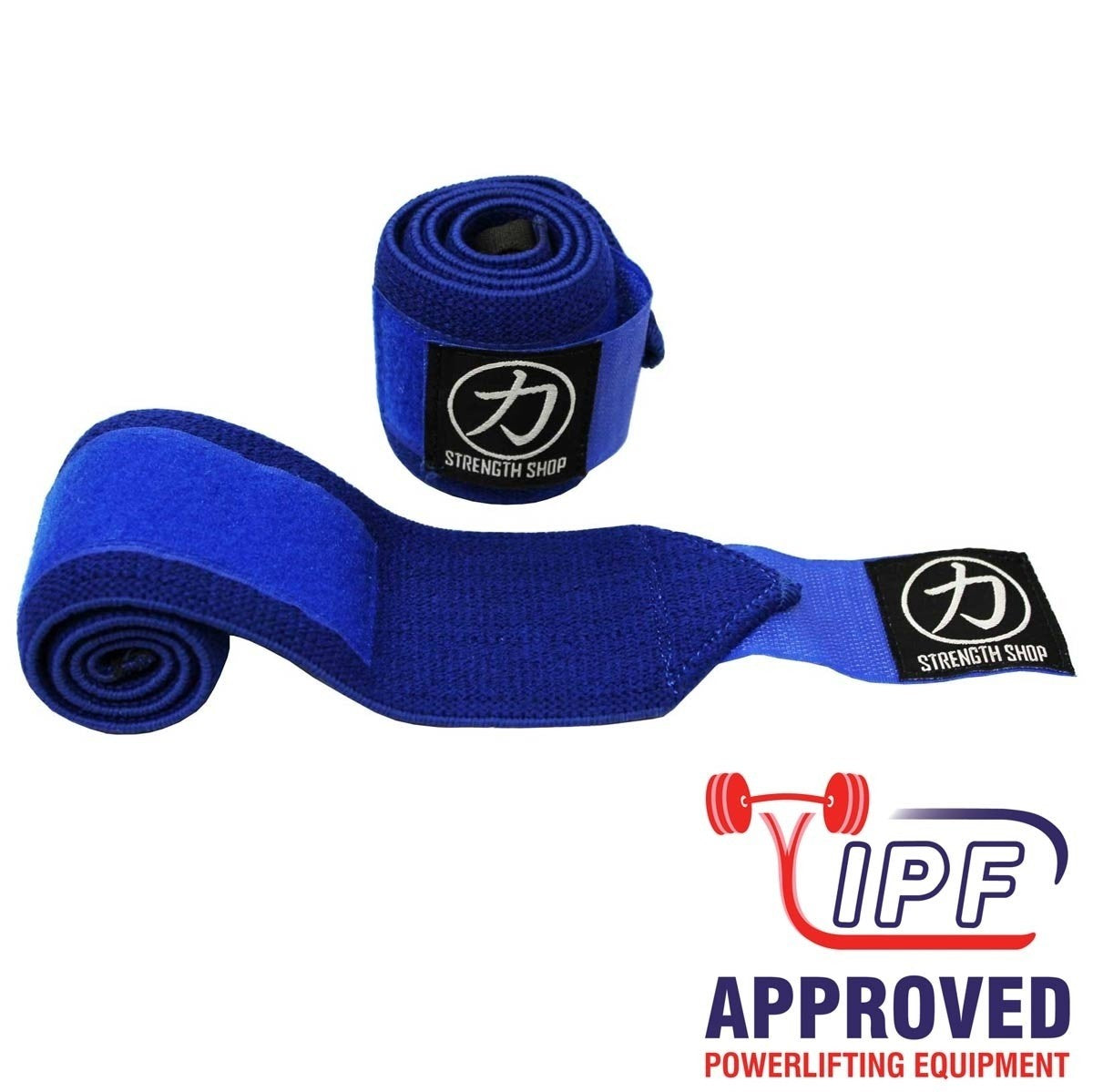 Stärke Shop USA, Strength Shop Stiff Wrist Wraps - Blau - USPA & IPF-geprüft