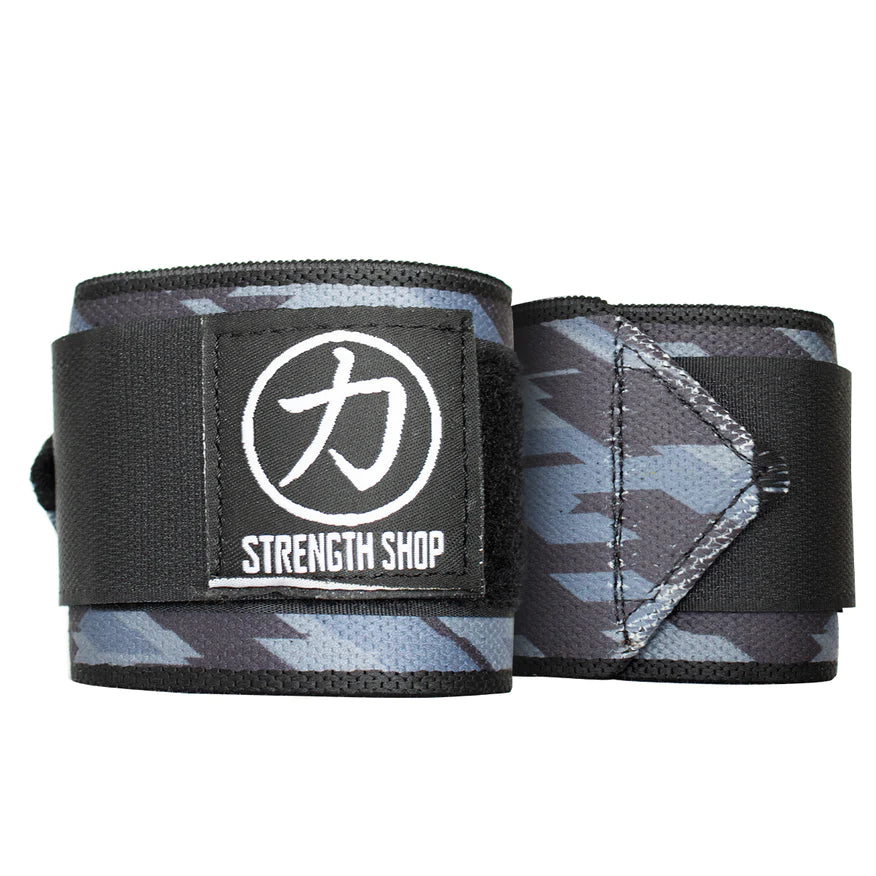 Stärke Shop USA, Strength Shop Stiff Wrist Wraps - Dark Camo - USPA & IPF Genehmigt