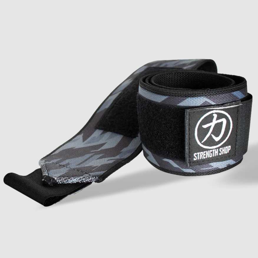 Stärke Shop USA, Strength Shop Stiff Wrist Wraps - Dark Camo - USPA & IPF Genehmigt