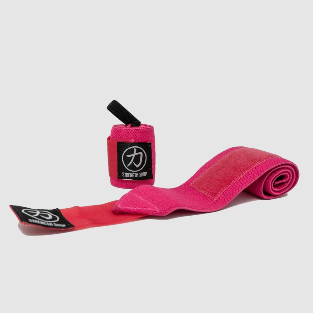 Stärke Shop USA, Strength Shop Stiff Wrist Wraps - Rosa - USPA & IPF genehmigt