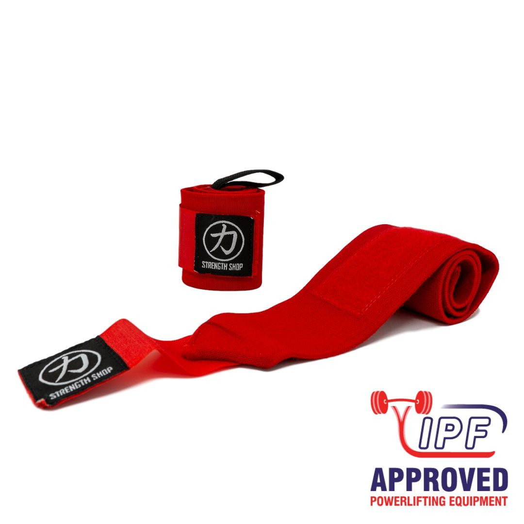 Stärke Shop USA, Strength Shop Super Stiff Wrist Wraps - Rot - USPA & IPF-geprüft