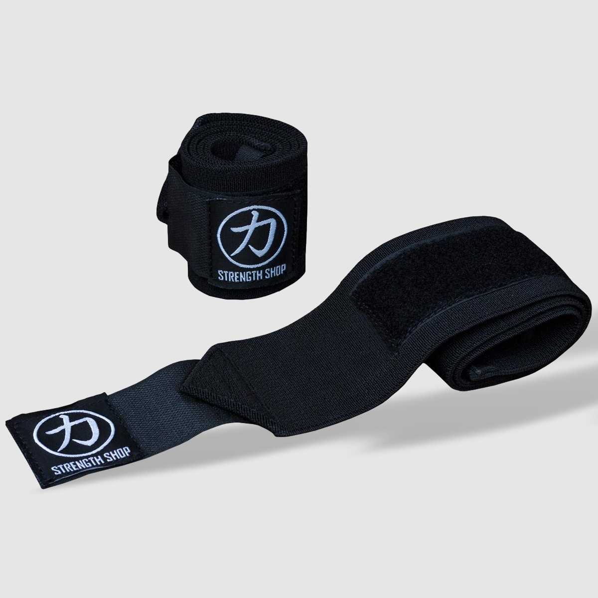 Stärke Shop USA, Strength Shop Super Stiff Wrist Wraps - Schwarz - USPA & IPF-geprüft