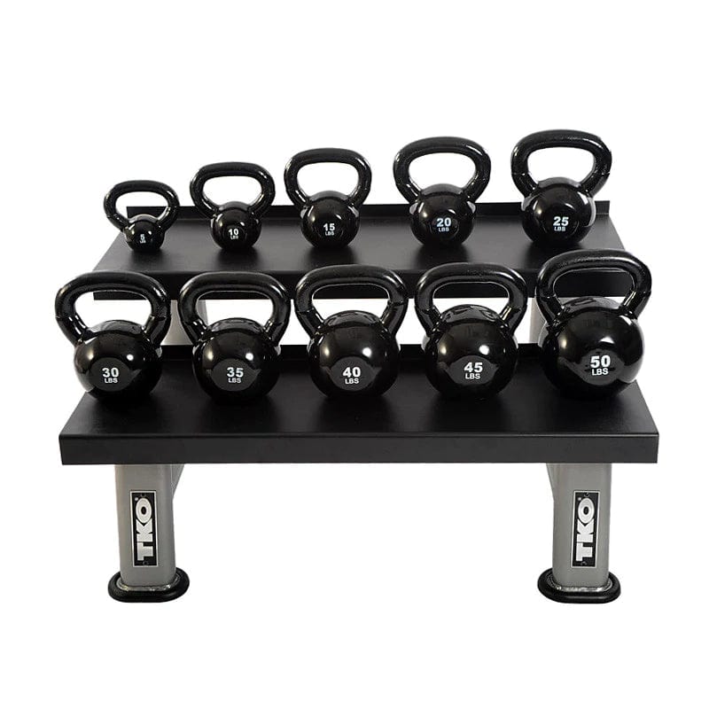 TKO Kraft und Leistung, TKO 2 Tier Kettlebell Rack 859KR mit Full Kettlebell Set