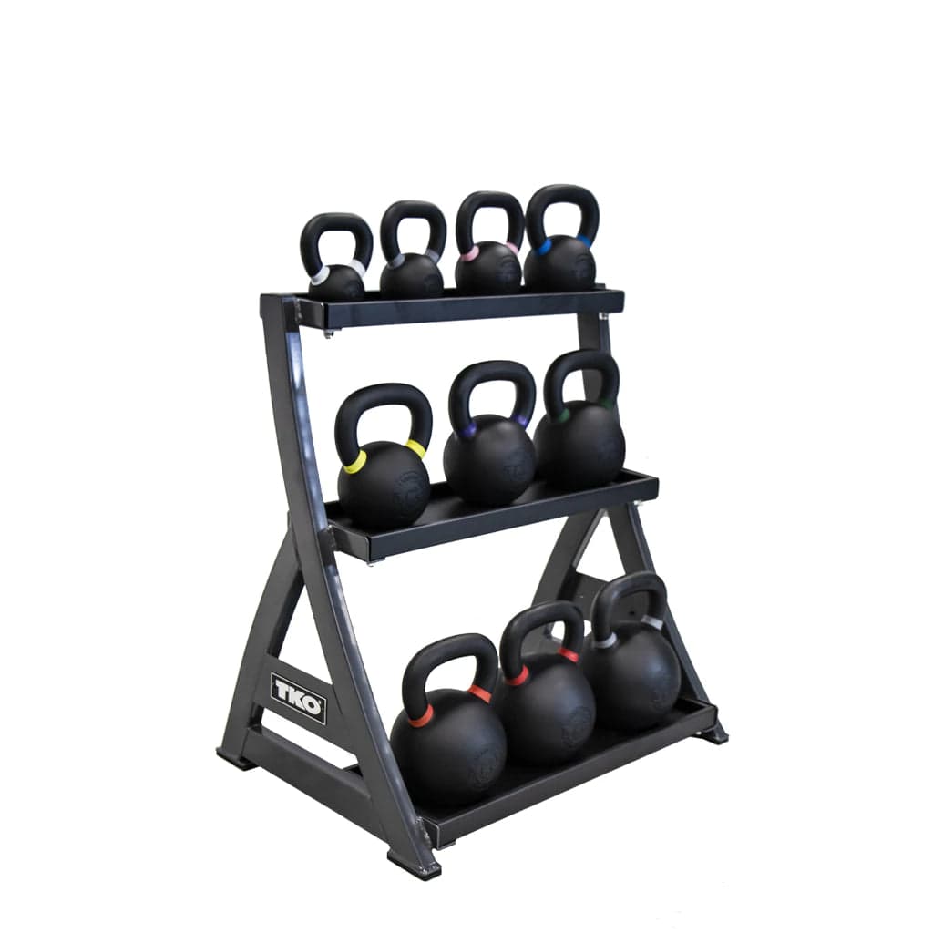 TKO Kraft und Leistung, TKO 3 Tier Kettlebell Rack 856KR mit Full Kettlebell Set