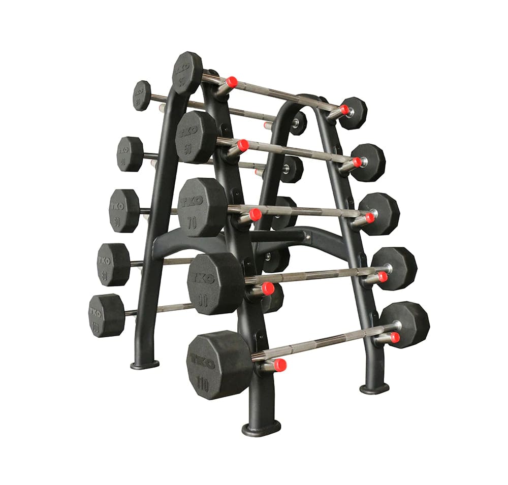 TKO Kraft und Leistung, TKO Fixed Barbell Set mit 10 Stange Rack 846BBR