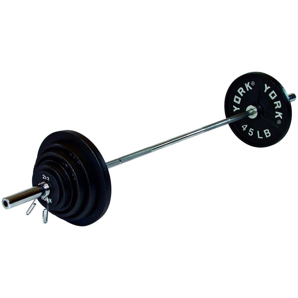 Yorker Langhantel, York Barbell 300lb Deep Dish Gusseisen olympisches Set