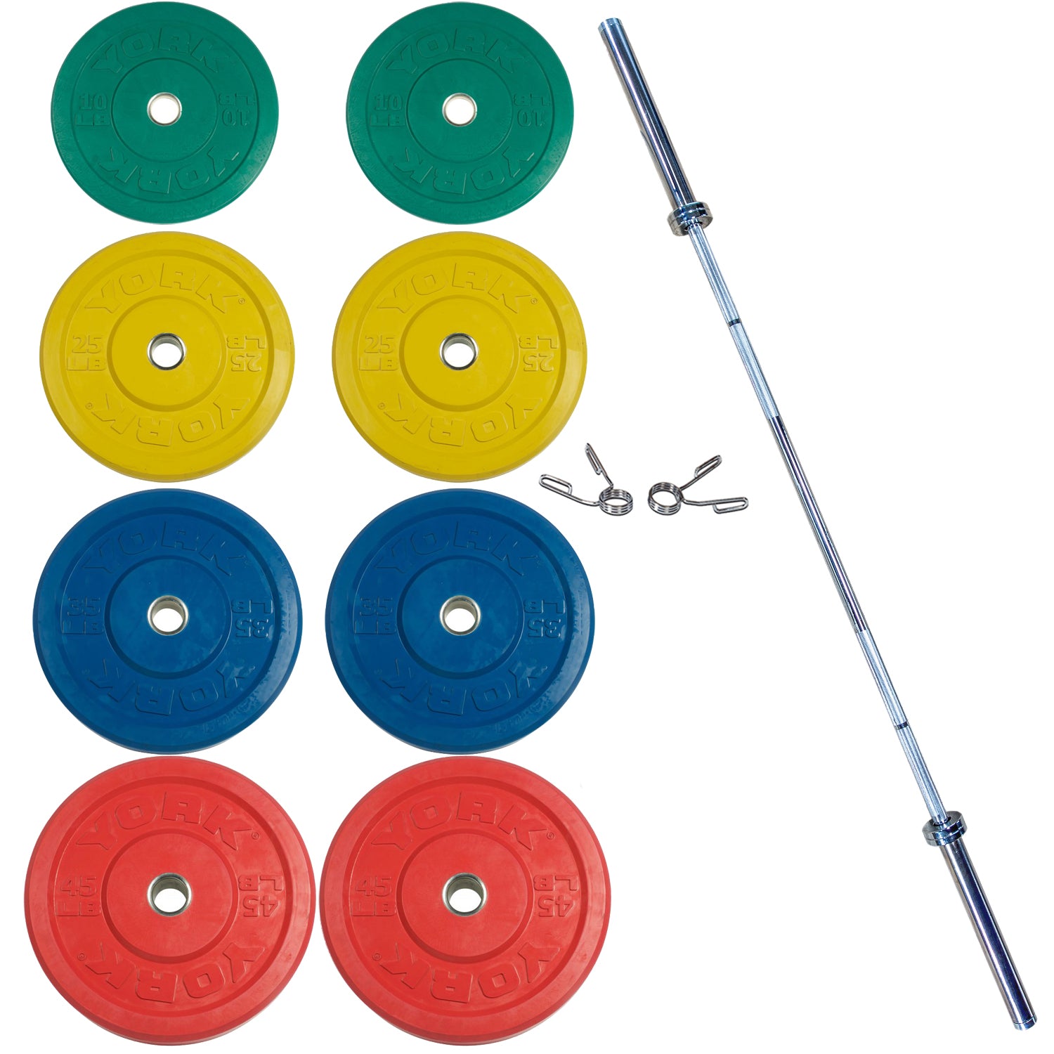 York Barbell, York Rubber Training Bumper Plate Set (Farbe) 29093